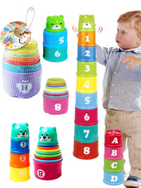Zakplay™ – Free Gift Item Kid Brain Response Battle Fold Cup | Hand Speed Competition | Baby Stack & Early Education Puzzle | Fun Board Game Toy