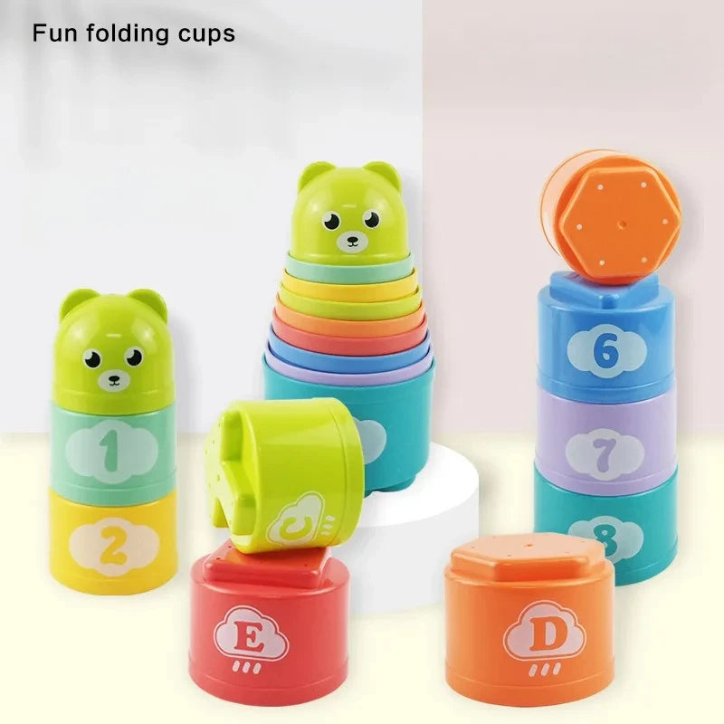Zakplay™ – Free Gift Item Kid Brain Response Battle Fold Cup | Hand Speed Competition | Baby Stack & Early Education Puzzle | Fun Board Game Toy