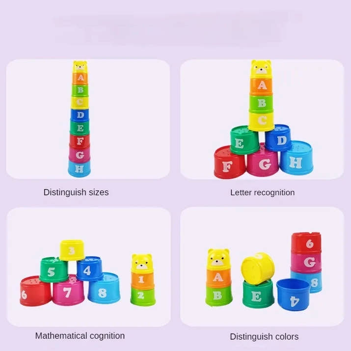 Zakplay™ – Free Gift Item Kid Brain Response Battle Fold Cup | Hand Speed Competition | Baby Stack & Early Education Puzzle | Fun Board Game Toy