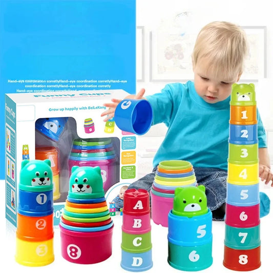 Zakplay™ – Free Gift Item Kid Brain Response Battle Fold Cup | Hand Speed Competition | Baby Stack & Early Education Puzzle | Fun Board Game Toy